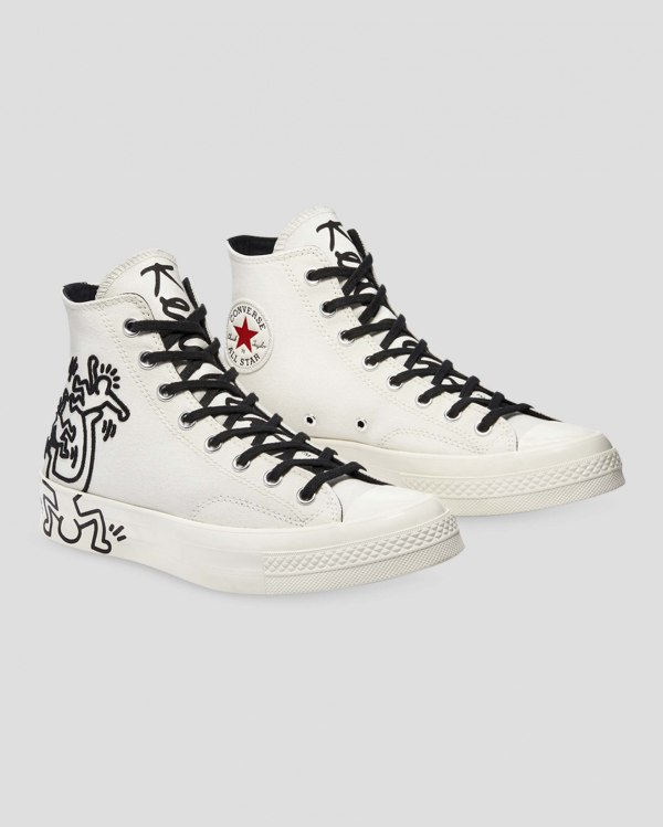 Converse X Keith Haring Chuck 70 Beige Sko Danmark - Converse Høje Sneakers Dame - 89650EPLG